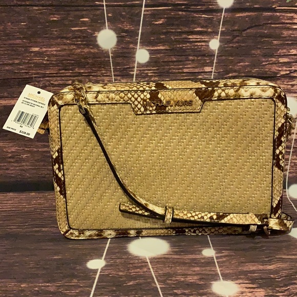 Michael Kors Handbags - 🌺 MICHAEL KORS 🌺 LARGE EW STRAW PYTHON CAPSULE